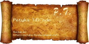 Petyka Tünde névjegykártya